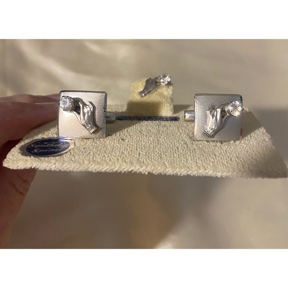 Other - Vintage Silver-Tone Golf Glove Cuff Links - Unbranded